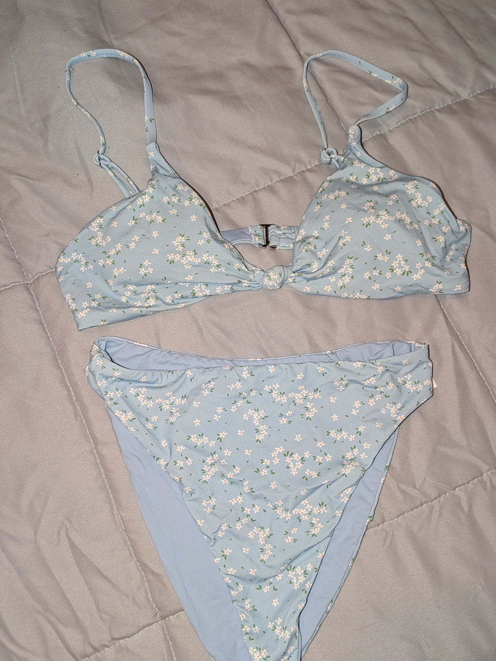 Dippin' Daisy's Light Blue Floral Tie-Front Bikini